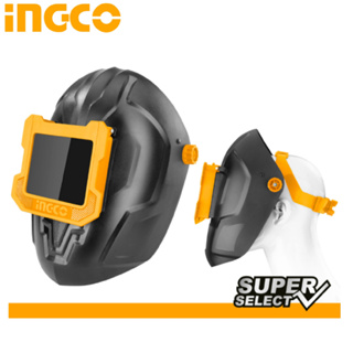 INGCO หน้ากากอ๊อก เปิด-ปิดได้ สวมหัวพลาสติคดำ รุ่น Super Select WM128 B