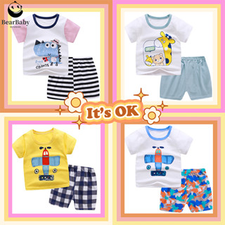 เสื้อผ้าเด็ก เซ็ต2ชิ้น ชุดเด็ก ของคุณภาพ เสื้อยืดคอกลม+กางเกงขาสั้น ชุดเด็กน่ารัก
