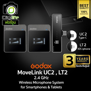 Godox Microphone MoveLink UC2 &amp; LT2 , Wireless Microphone 2.4GHz สำหรับ Smartphones &amp; Tablets -รับประกันศูนย์ Godox 3ปี