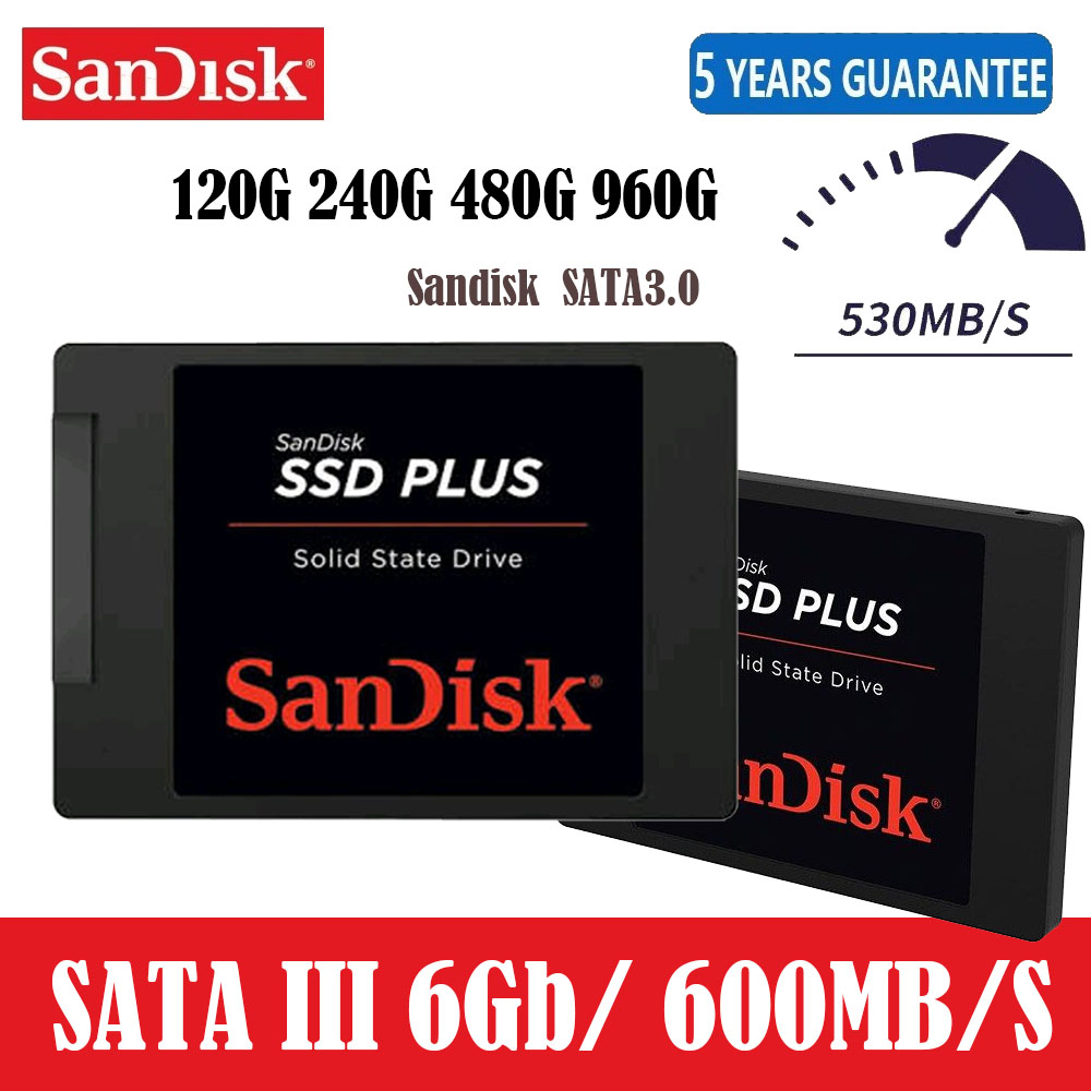 ท้องถิ่นไทย-sandisk-ssd-plus-hard-disk-sata-iii-2-5-120gb-240gb-480gb-1tb-ฮาร์ดดิสก์-internal-solid-state-drive