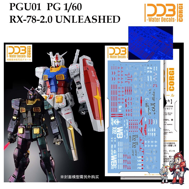ดีคอลน้ำ[ DDB-CORGI] PGU 01 RX-78-2.0 UNLEASHED WATER DECAL [BRONZE ...