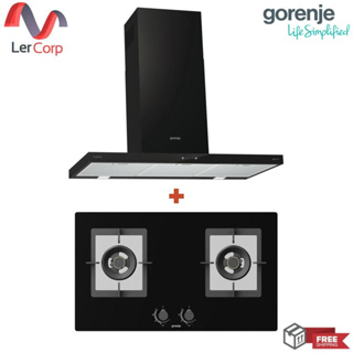 [0% 10 เดือน] (Gorenje) เครื่องดูดควันชนิดติดผนัง WHT9SYB + เตาแก๊ส 2 หัว GTW722B-TH