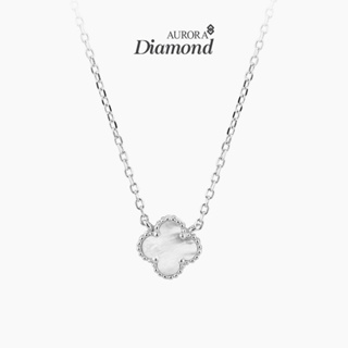 Aurora Diamond สร้อยคอพร้อมจี้ Lucky Collection Clover Leaf รุ่น 2 ตัวเรือนเงินแท้