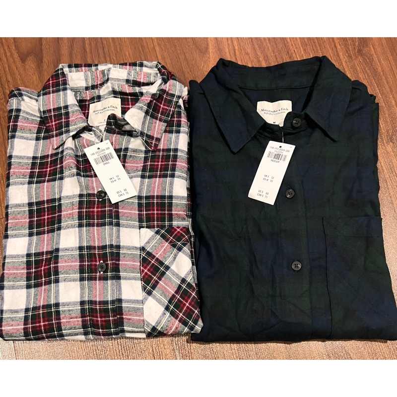 Abercrombie & Fitch Relaxed Flannel Shirt long sleeves เสื้อเชิ้ต แขน