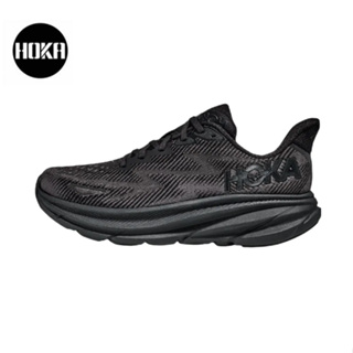 HOKA ONE ONE Clifton 9 Wide black ของแท้ 100 %  Sports shoes Running shoes style