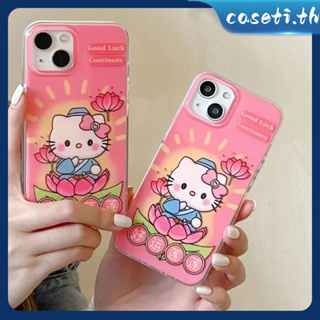 คูปองเคลม🎀เคสไอโ case for iphone 11 12 การ์ตูน doodle ข้อความแสนสนุกเฮลโลคิตตี เคส 14 13 12 11 pro max tpu case