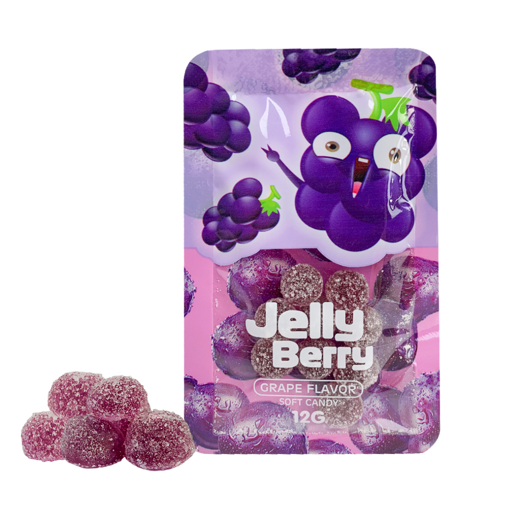 2-รสชาติ-เยลลี่-เยลลี่เคี้ยวหนึบ-รสผลไม้-สตรอเบอร์รี่และเบอร์รี่-เคลือบน้ำตาล-เปรี้ยวหวาน-jelly-berry-soft-candy