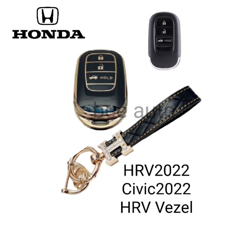 เคสกุญแจรีโมทรถยนต์-tpu-สําหรับ-รถรุ่น-honda-civic-2022-hrv2022-hr-v-vezel-3ปุ่ม