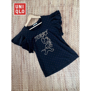 Uniqlo x cotton x UT x L jerry ลายจุดๆน่าร้ก แขนระบาย อก 34-36 ยาว 27 Code: 1078(7)