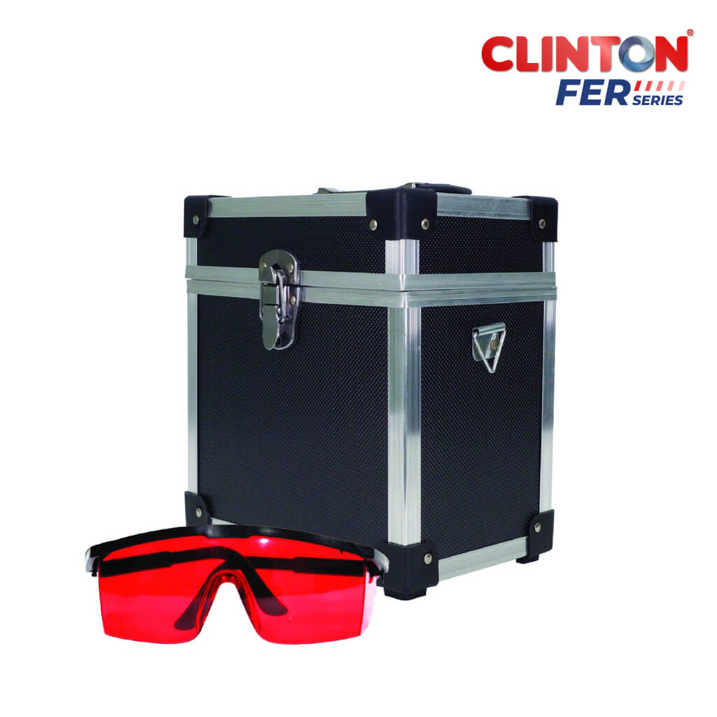 เครื่องวัดระดับเลเซอร์-5-เส้น-แสงสีแดง-clinton-รุ่น-fer-laser5red-เครื่องวัดระดับ-งานก่อสร้สง-งานช่าง-วัดระดับเลเซอร์