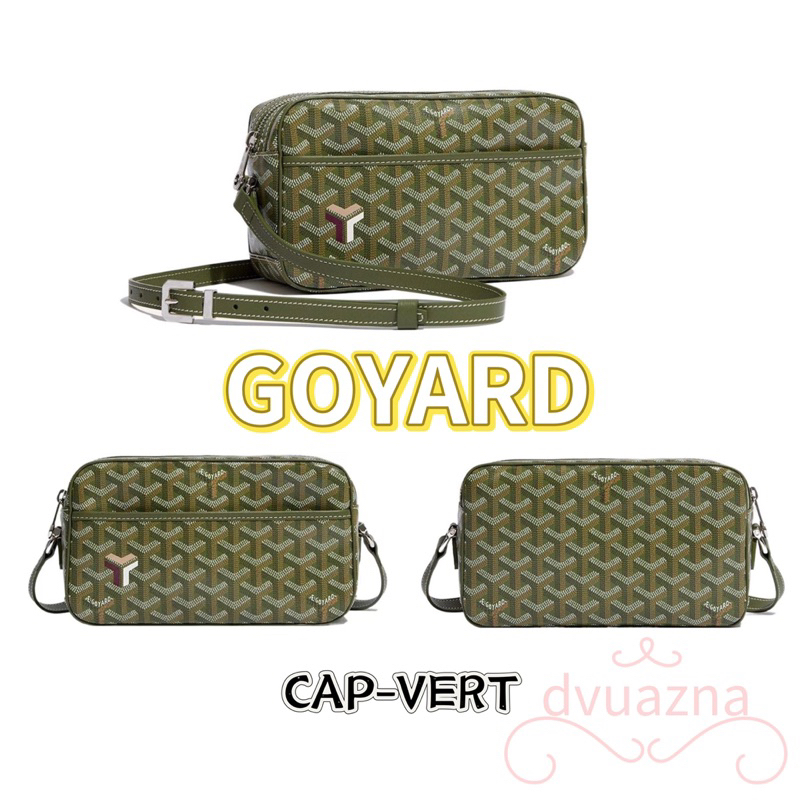 แบรนด์ใหม่-100-ของแท้-goyard-cap-vert-กระเป๋าสะพายไหล่ข้างหนึ่งสีเขียว-สีกากี