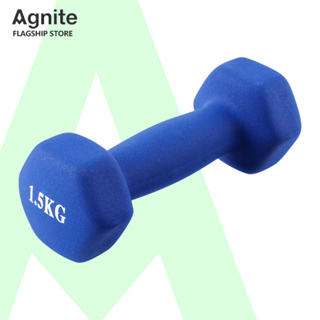 Agnite ดัมเบลออกกำลังกาย ดัมเบลฟิตเนส มียางหุ้ม กันกระแทก 1Kg 1.5Kg 2Kg เสริมสร้างกล้ามเนื้อ ขนาดกระทัดรัด Dumbbell
