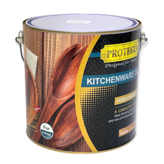 น้ำมันเคลือบไม้ สัมผัสอาหารได้ เกรดสวีเดน Protego Kitchenware oil ทาเครื่องครัวไม้ ท๊อปไม้ งานไม้ในครัว