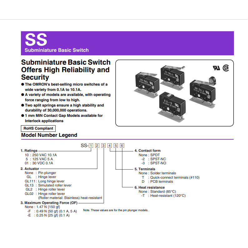 สวิทช์-omron-ไมโครสวิทช์-มินิสวิทช์-subminiature-micro-switch-3-ขา-spdt-ของแท้-ss-01-series-omron-1-ตัว