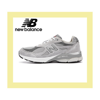 New Balance 990 v3 รองเท้าวิ่งลำลองสีเทาน้ำหนักเบาของแท้ 100%