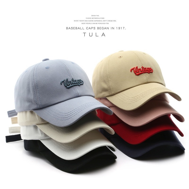 หมวกแก๊ป-หมวกแก๊ปเบสบอล-ปัก-vintage-มี-6-สีให้เลือก