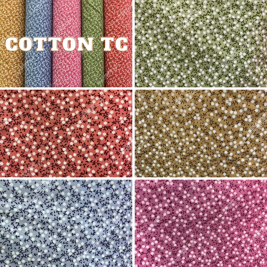 ผ้าคอตต้อนทีซี-cotton-tc-ดอกไม้เล็ก-พิมพ์ลาย-ผ้าหลา-ผ้าเมตร-หน้ากว้าง-44-45-นิ้ว-small-flowers-fabric