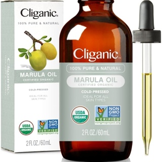 Cliganic Certified Organic100% Pure &amp; Natural Marula Oil 2 fl oz 60 ml น้ำมันมารูล่า มารูลา ออยล์ ออแกรนิก