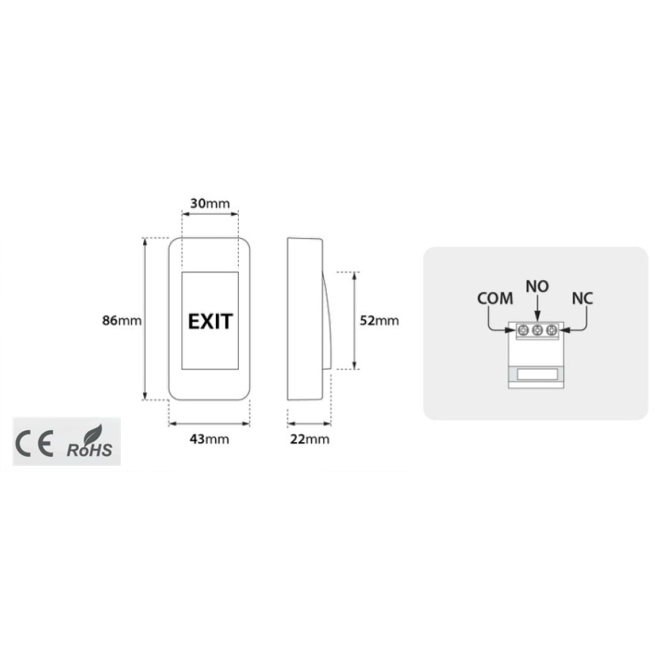 ปุ่มกดออกประตู พลาสติก Exit switch (พลาสติก PVC) | Shopee Thailand