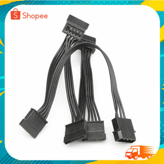 พาวเวอร์ซัพพลาย 4Pin Ide To 5-Port 4Pin Molex To Multi Sata Port 18AWG สายไฟสําหรับฮาร์ดไดรฟ์ Hdd Ssd