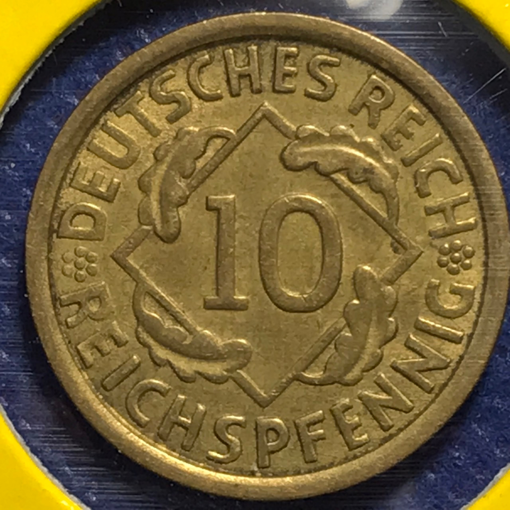 no-61197-ปี1925g-germany-เยอรมัน-10-pfennig-เหรียญสะสม-เหรียญต่างประเทศ-เหรียญเก่า-หายาก-ราคาถูก