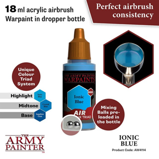 🔥มีของพร้อมส่ง🔥 Army Painter Air Ionic Blue - 18ml AP-AW4114 สีอะคริลิค สูตรพ่น ใช้กับ Airbrush Water Based Acrylic