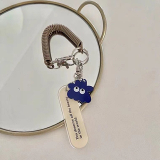 (พร้อมส่ง) พวงกุญแจอะคริลิค มินิมอลเกาหลี จี้รูปมอนสเตอร์น้อยน่ารักสีน้ำเงิน
