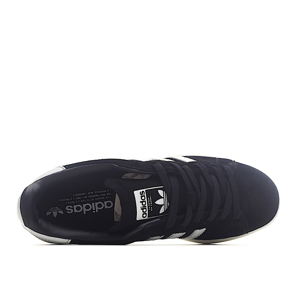 adidas-original-campus-ขาวดำ-ลื่นสไตล์วินเทจแฟชั่นต่ำด้านบนกีฬารองเท้าลำลอง-แท้100-ผู้ชายผู้หญิงbz0084