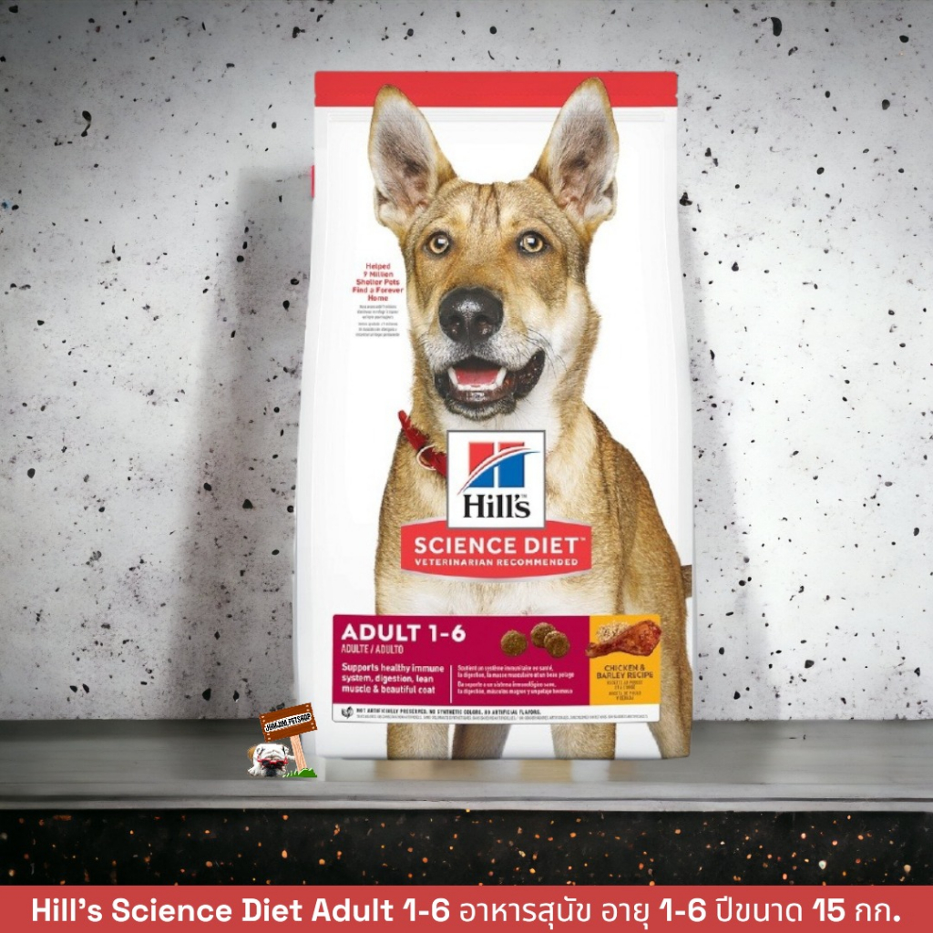Hill's Science Diet ขนาด 15กก Canine Adult 1 6 ปี สุนัขโตพันธุ์กลาง