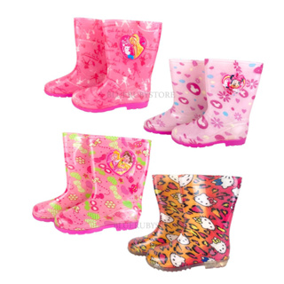 SALE รองเท้าบูทกันฝนเด็ก ลายการ์ตูน (size 24-35) สำหรับเด็กโต เด็กหญิง