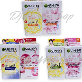 (กล่อง6ซอง) การ์นิเย่ ครีมซอง ฝาหมุน ไบรท์คอมพลีท/ซากุระ/เอจเลส 7 มล. Garnier Light complete