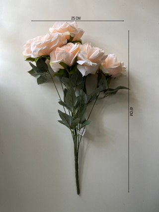 พร้อมส่ง! ดอกกุหลาบปลอม กุหลาบช่อ ดอกขนาดใหญ่ สำหรับตกแต่ง ประดับบ้าน