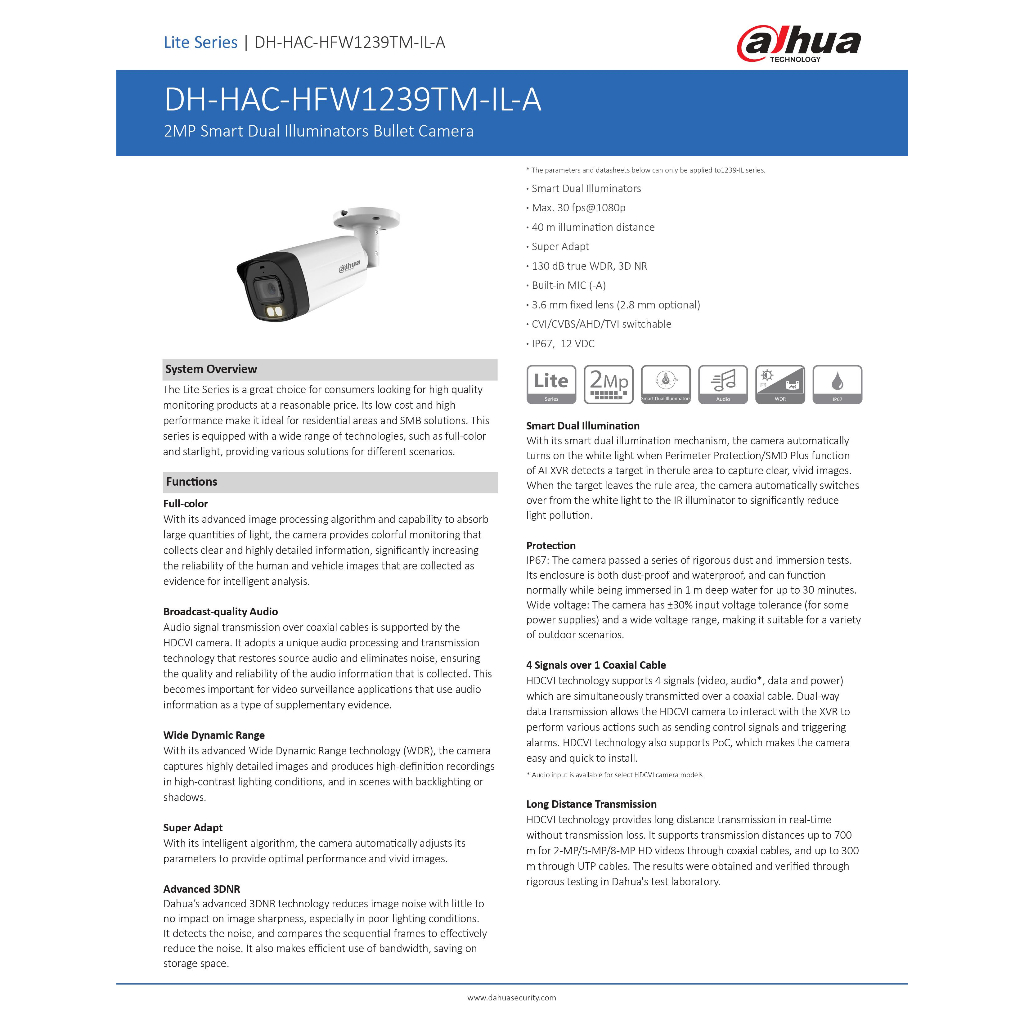 dahua-ชุดกล้องวงจรปิด2ล้านพิกเซล-4-ตัวhac-hfw1239tm-il-aกลางคืน-2ระบบทั้งสีและขาวดำ-มีไมค์-ภาพคมชัด-พร้อมอุปกรณ์ติดตั้ง