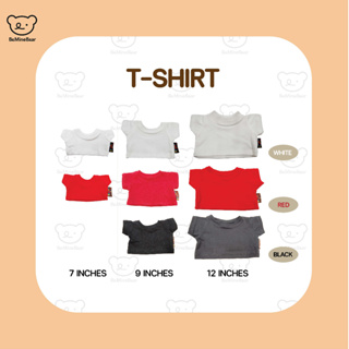 T-Shirt เสื้อยืดหมีไม่สกรีน ขนาด 12 นิ้ว