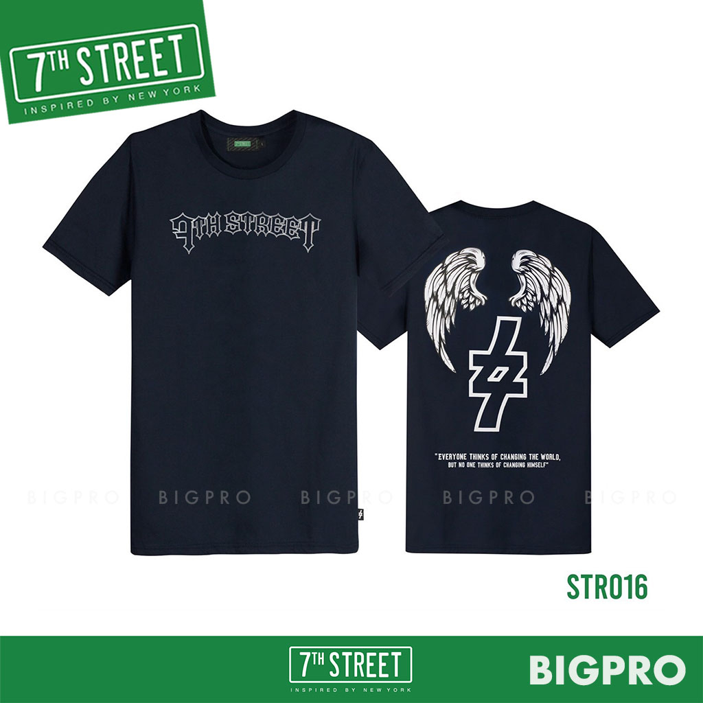 เสื้อยืด-7th-street-แนวสตรีท-รุ่น-strong-wing-กรมเข้ม-str016-ของแท้