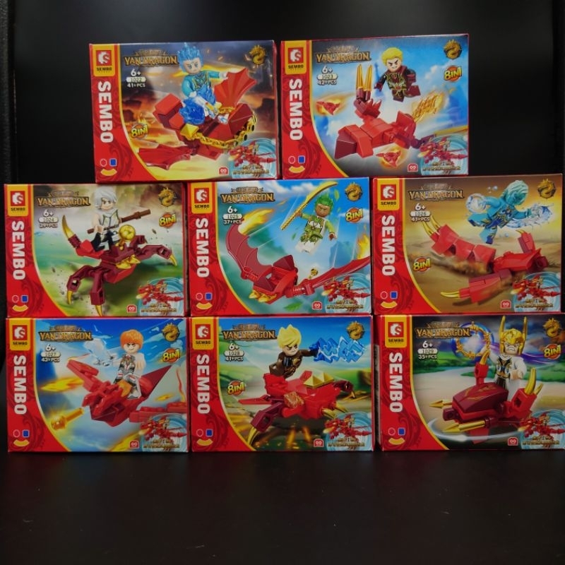 ตัวต่อ-เลโก้-sembo-block-ninja-go-yan-dragon-1022-10290รวม-8-กล่อง-8-in-1-นำชิ้นส่วนมาประกอบเป็นมังกรแดงได้-ราคาถูก