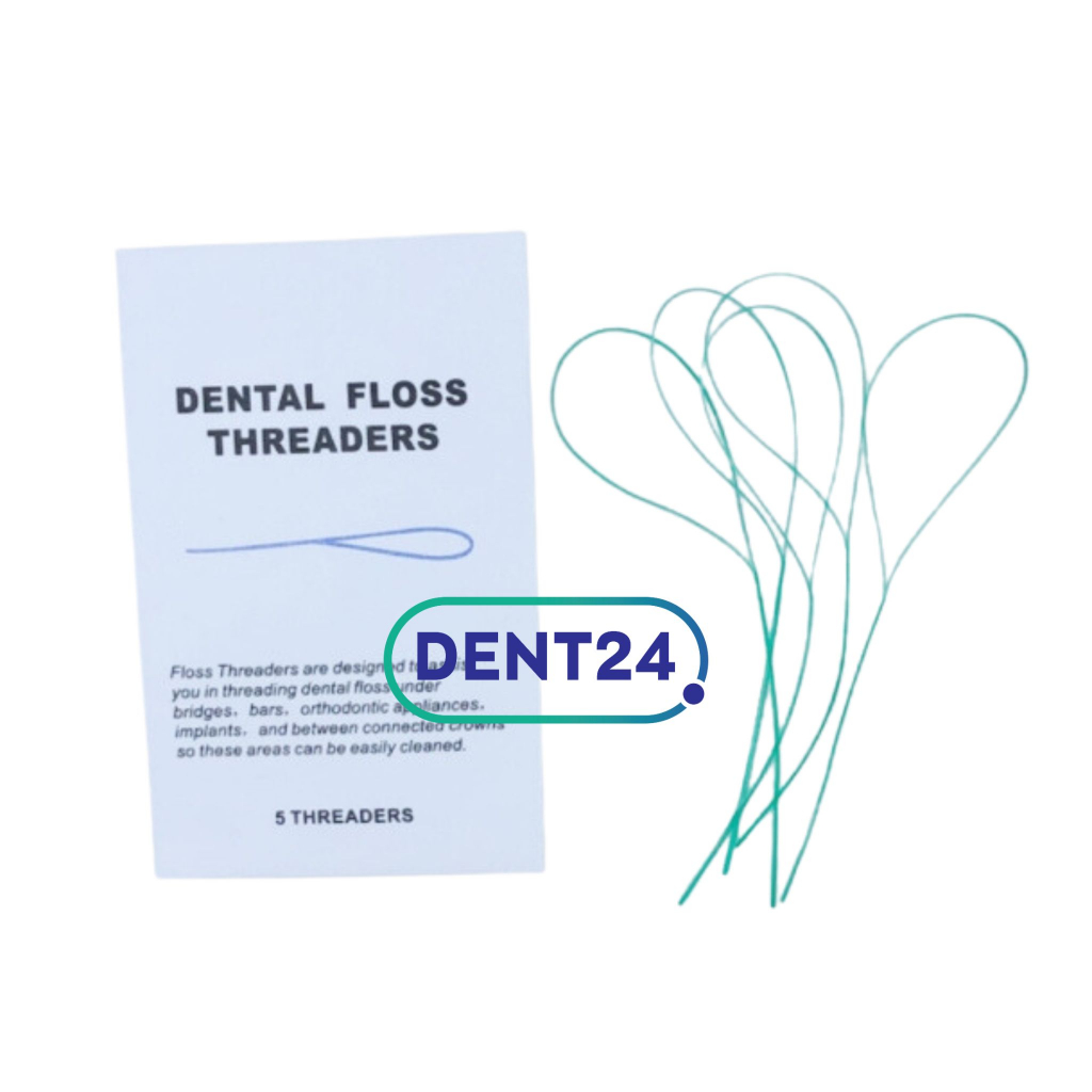 dental-floss-threader-ห่วงนำร่องไหมขัดฟัน-5-เส้นต่อซอง-จำนวน-1-ซอง