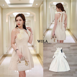 WILA: Minidress ทรงคล้องคขาวออฟไวท์(*รบกวนเช็คสต๊อกก่อนกดสั่งซื้อ)