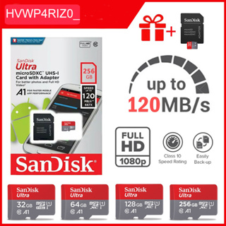 ภาพขนาดย่อของภาพหน้าปกสินค้าSanDisk Ultra Micro Memory Card Speed 120mbs 32GB 64G 128GB พิเศษสำหรับ กล้องวงจรปิดไร้สาย กล้อง กล้องติดรถยนต์ SD card จากร้าน hvwp4riz0_ บน Shopee