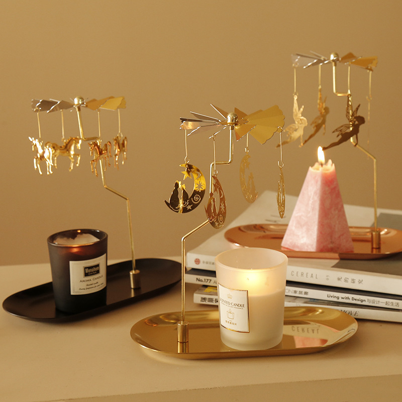 พร้อมส่ง-ถาดหมุนได้-เชิงเทียนหมุนได้-candle-holder