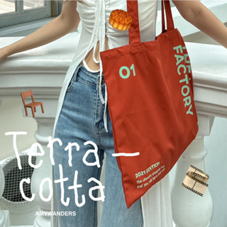 Amywanders กระเป๋าผ้า Terracotta Wanders tote