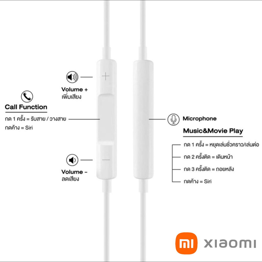หูฟัง-สมอลทอล์ค-xiaomi-in-ear-aux-3-5mm-เสี่ยวมี่-อินเอียร์-เบสแน่นหนัก-เสียงดี-เล่น-หยุดเพลง-เพิ่ม-ลดเสียง-mi-9-lite