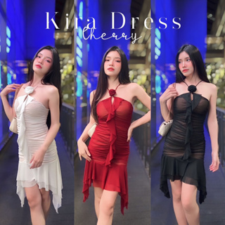 Kira Dress เดรสผ้ามุ้งกุหลาบ สายฝอ เรียบหรูดูแพง