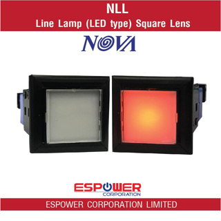 NOVA Line Lamp NLL  LED Type AC/DC 24-230V  Square lens 30x30 mm  มี6สีให้เลือก ไฟแสดงสถานะ