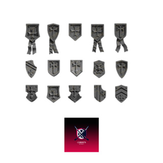 Grimdark scifi miniatures parts Shoulder Shields04