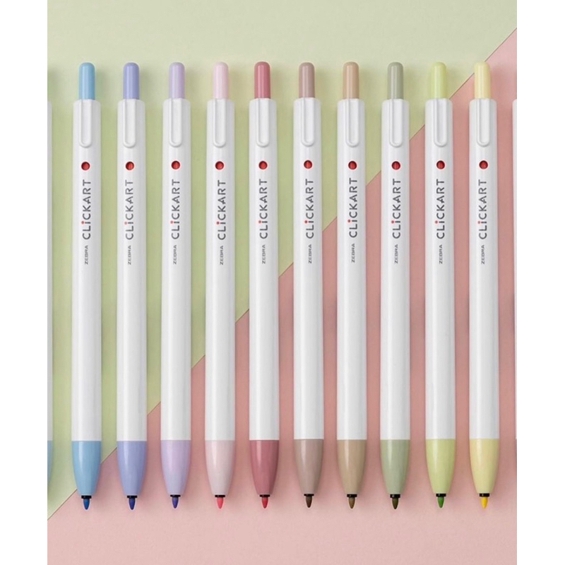 new-pastel-colors-the-zebra-clickart-retractable-marker-pen-0-6mm-fine-point-from-japan