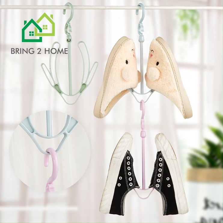 bring2home-ไม้แขวนรองเท้า-ที่ตากรองเท้า-หัวเกี่ยวหมุนได้-360องศา-สีพาสเทล-สินค้าพร้อมส่ง