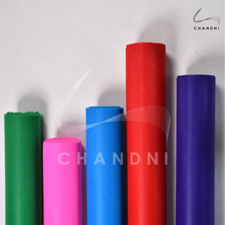 ผ้าแพรเยื่อไม้ ผ้าผูกศาลพระภูมิ  ศาลตายาย ผ้าแก้บน ผ้างานพิธี ผ้า3สี ผ้า7สี เนือบาง หน้ากว้าง 36 นิ้ว ผ้าหลา ผ้าเมตร