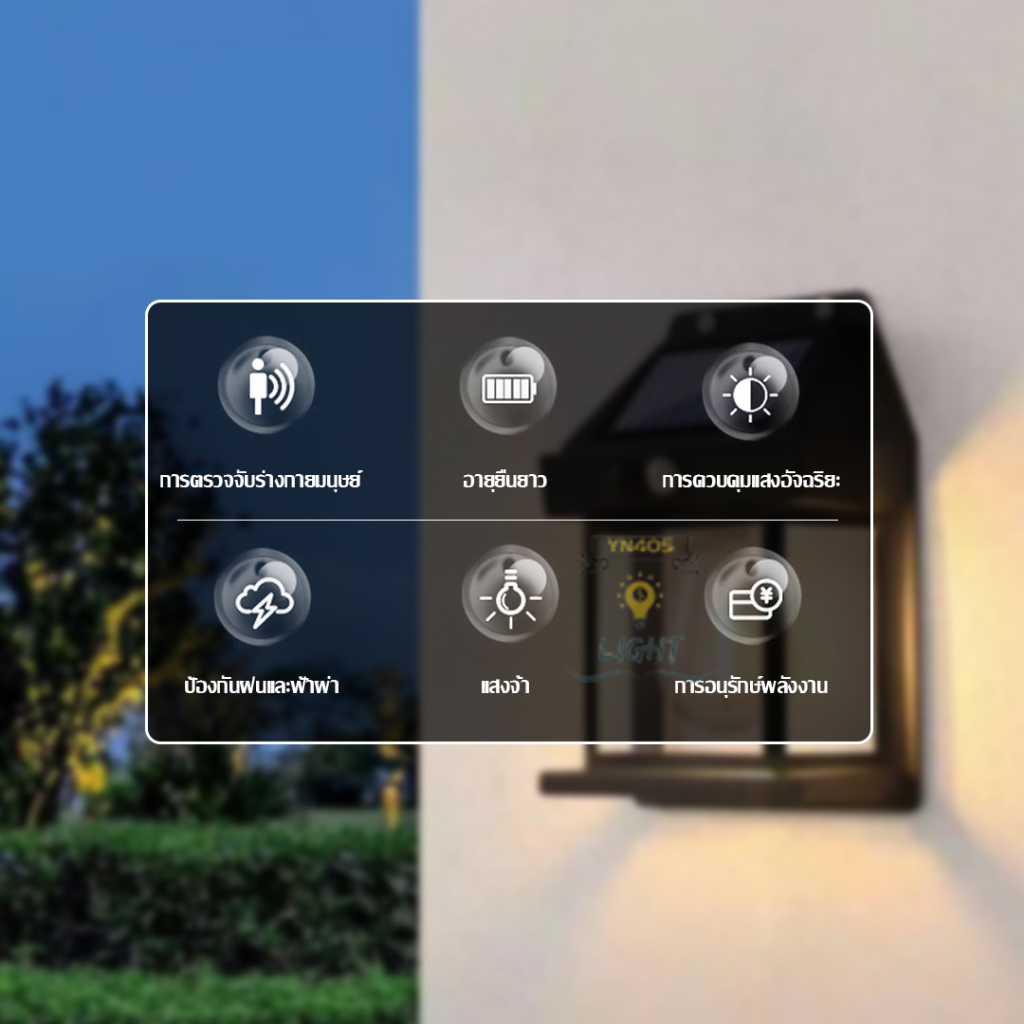 (พร้อมส่ง)โคมไฟโซล่าเซลล์ LED ไฟติดผนังกันน้ำฝน ติดตั้งง่าย ไม่ต้องเดินสายไฟ พลังงานแสงอาทิตย์แบตทนทาน ปรับได้3โหมด - 3