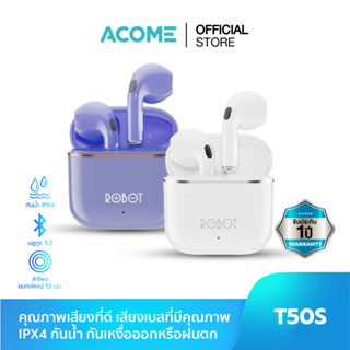 [อัพเกรดใหม่] ACOME  หูฟังบลูทูธ รุ่น T50S หูฟังไร้สาย เบสแน่น หูฟัง พร้อมไมค์ กันน้ำ กันเหงื่อ IPX4  Bluetooth 5.3
